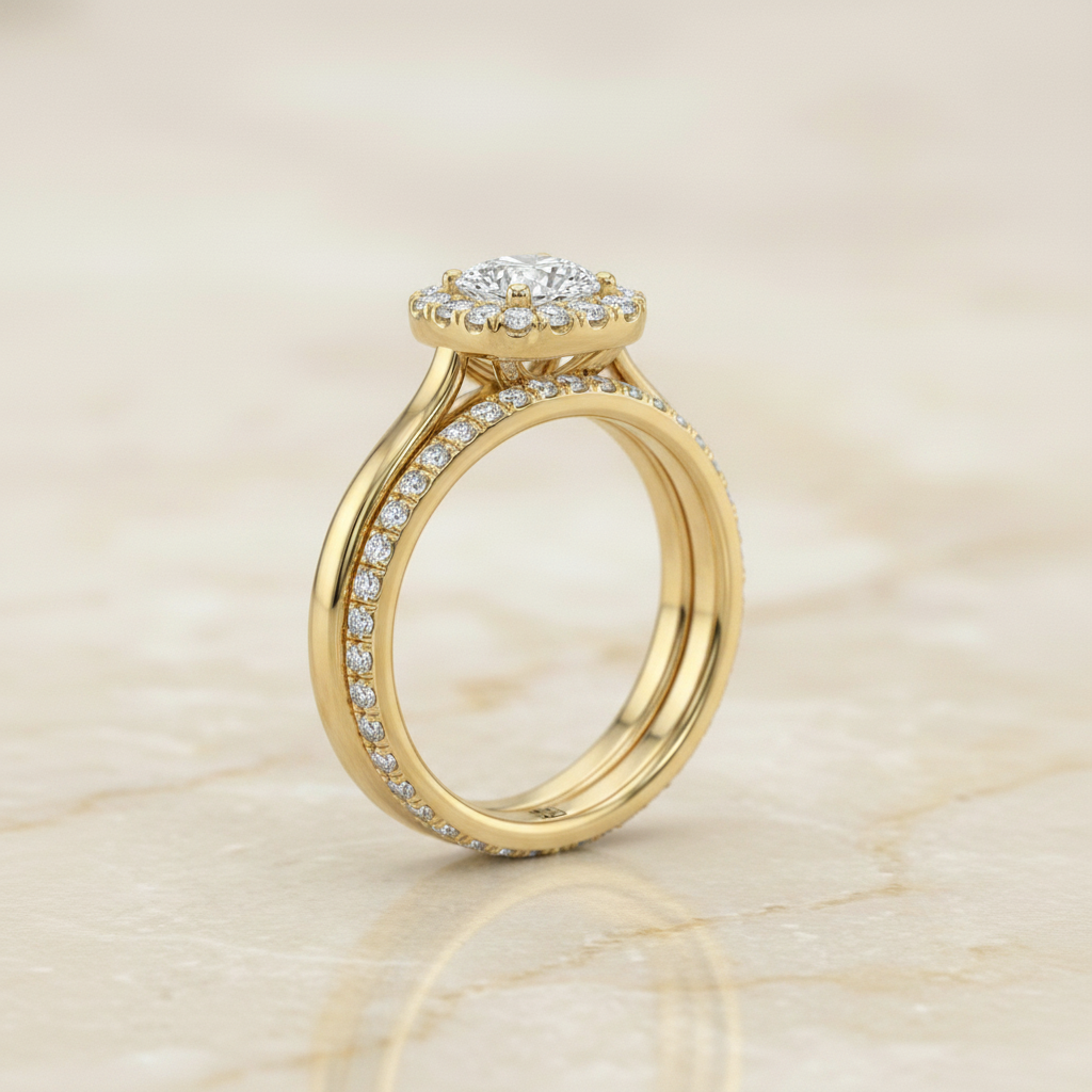 The Amy Matching Wedding Band, Cushion in 18K Yellow Gold