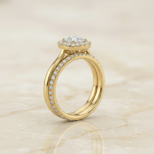 The Amy Matching Wedding Band, Cushion in 18K Yellow Gold