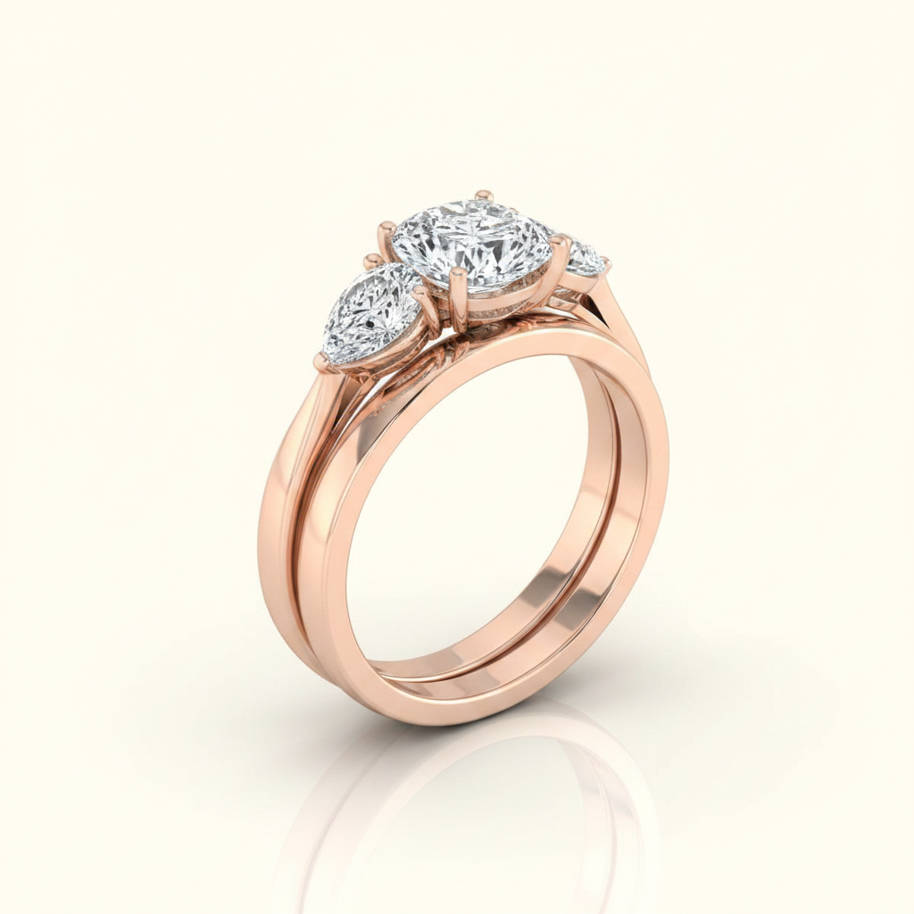 The Angelica Matching Wedding Band, Cushion in 14K Rose Gold