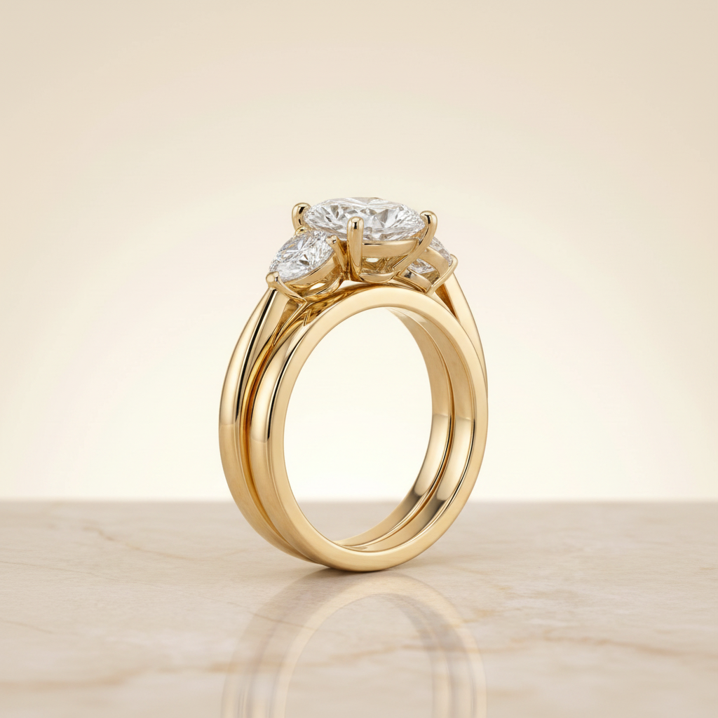 The Angelica Matching Wedding Band, Cushion in 18K Yellow Gold