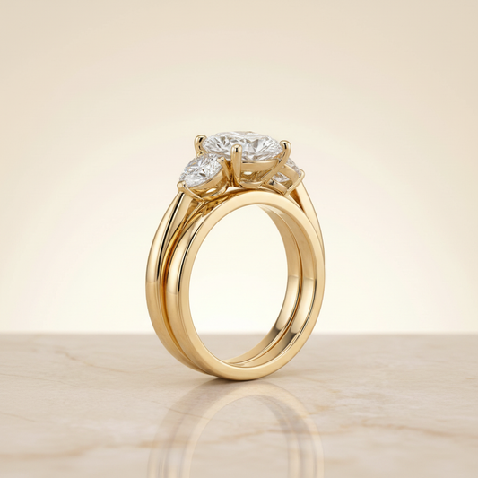 The Angelica Matching Wedding Band, Cushion in 18K Yellow Gold