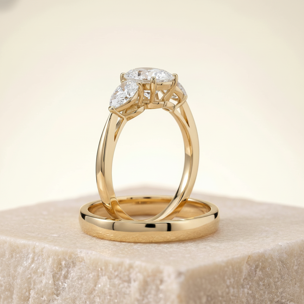 The Angelica Matching Wedding Band, Oval in 18K Yellow Gold