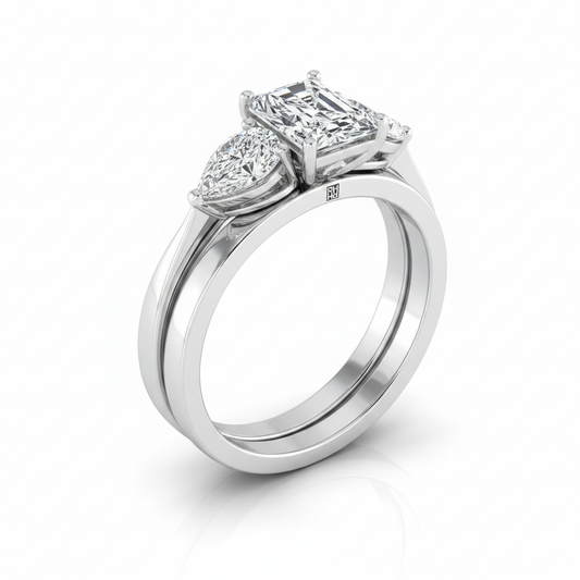 The Angelica Matching Wedding Band, Radiant in Platinum