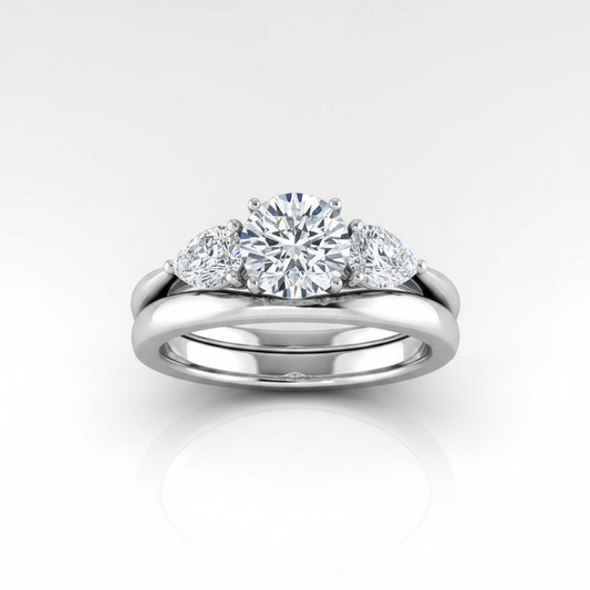 The Angelica Matching Wedding Band, Round in Platinum