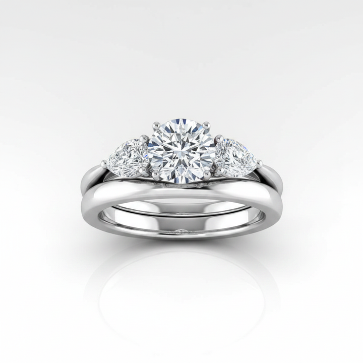 The Angelica Matching Wedding Band, Round in Platinum | RockHer
