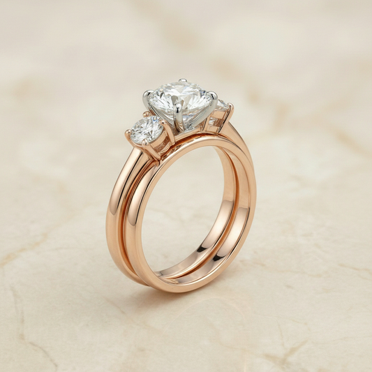 The Anita Matching Wedding Band, Round in 14K Rose Gold