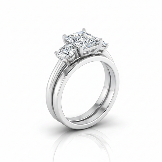 The Anita Matching Wedding Band, Radiant in 18K White Gold