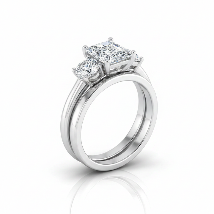 The Anita Matching Wedding Band, Radiant in 18K White Gold | RockHer
