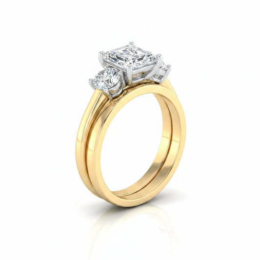 The Anita Matching Wedding Band, Radiant in 18K Yellow Gold
