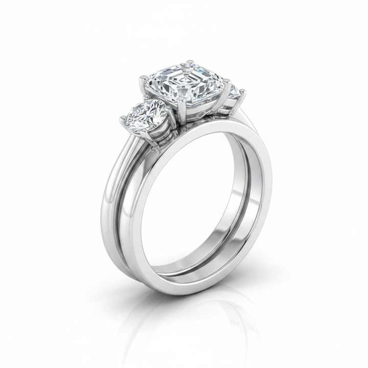 The Anita Matching Wedding Band, Asscher in Platinum | RockHer
