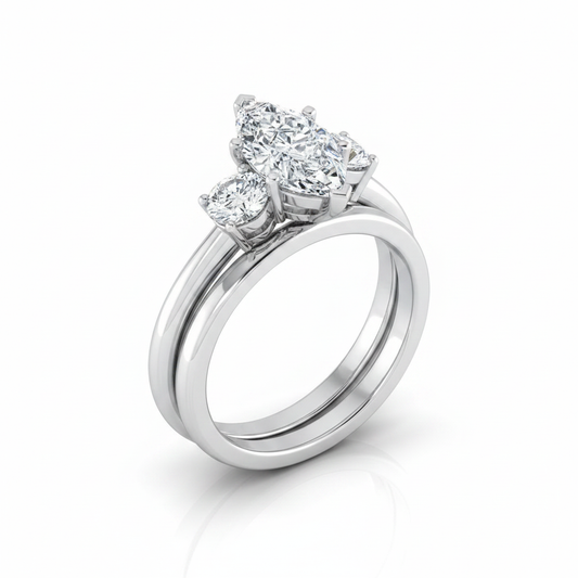The Anita Matching Wedding Band, Marquise in Platinum