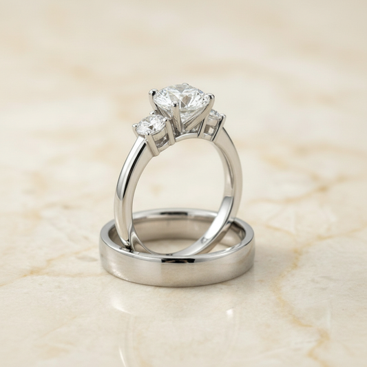 The Anita Matching Wedding Band, Round in Platinum
