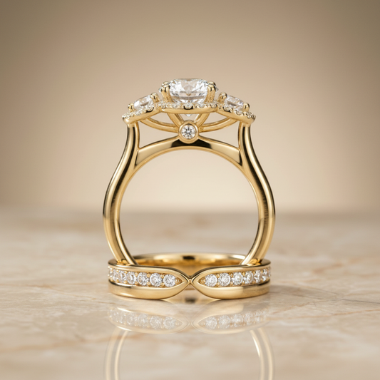 The Anna Matching Wedding Band, Round in 18K Yellow Gold