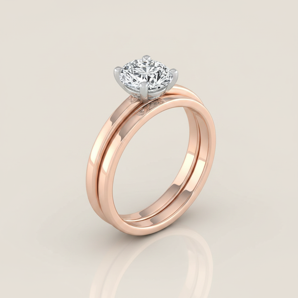 The Annabelle Matching Wedding Band, Oval in 14K Rose Gold