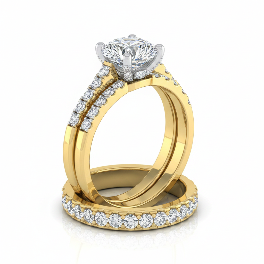 The Annabelle Matching Wedding Band, Round in 18K Yellow Gold