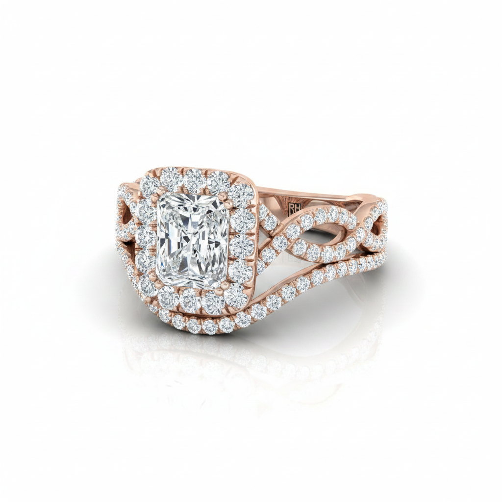 The Annie Matching Wedding Band, Radiant in 14K Rose Gold