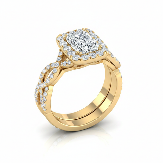 The Annie Matching Wedding Band, Radiant in 18K Yellow Gold