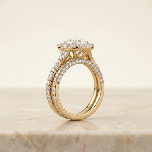The Annie Matching Wedding Band, Round in 18K Yellow Gold