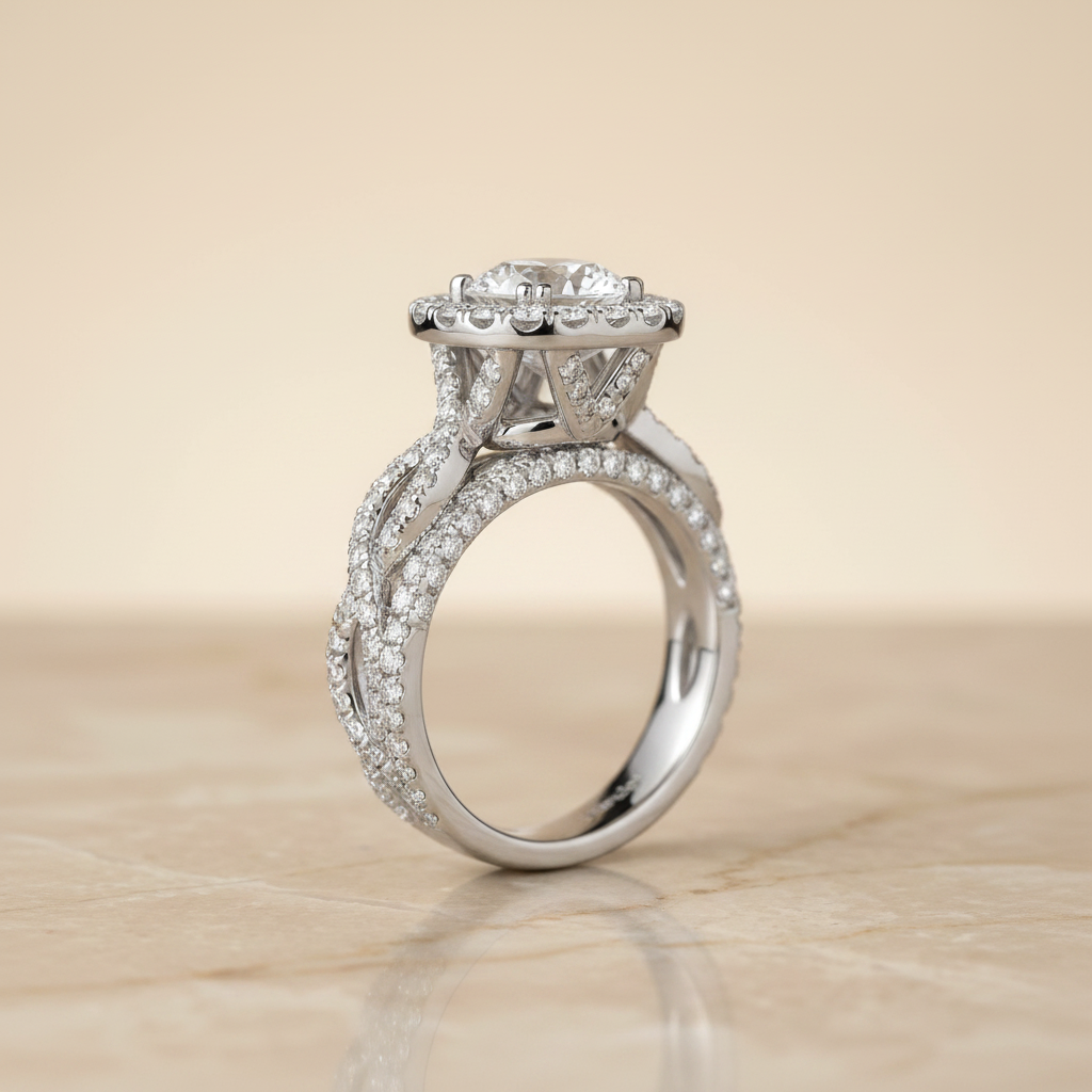 The Annie Matching Wedding Band, Round in Platinum