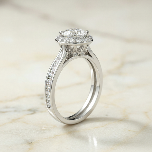 The Aria Matching Wedding Band, Round in Platinum