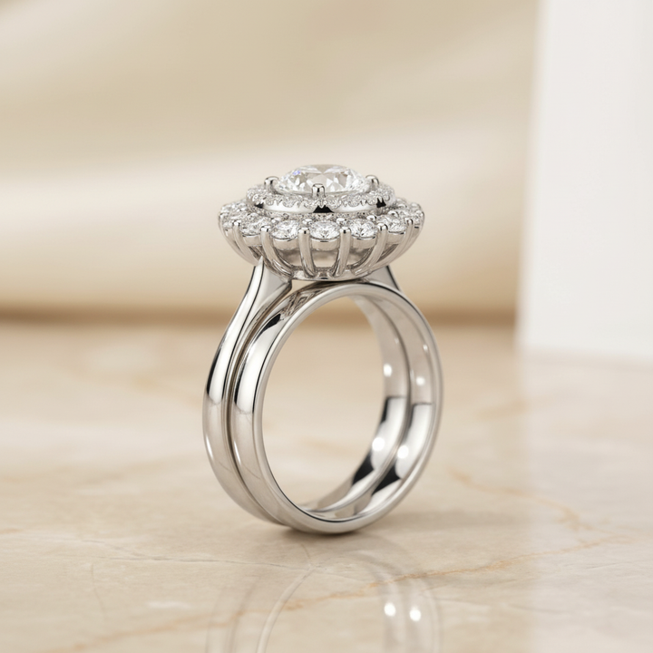 The Arietta Matching Wedding Band, Round in 18K White Gold | RockHer