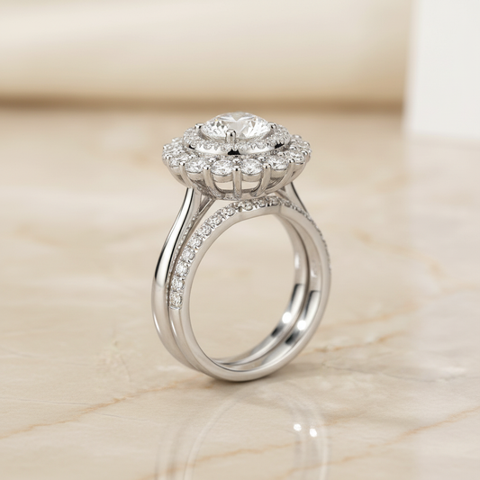 The Arietta Matching Wedding Band, Round in Platinum