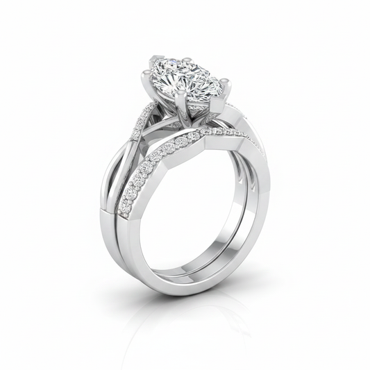 The Athena Matching Wedding Band, Marquise in 18K White Gold