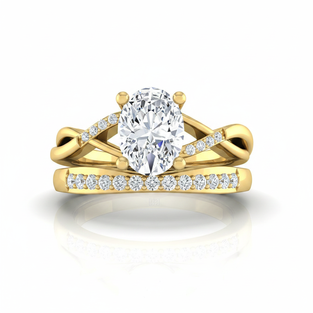 The Athena Matching Wedding Band, Oval in 18K Yellow Gold