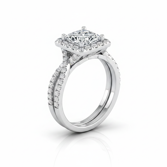 The Audra Matching Wedding Band, Princess in Platinum