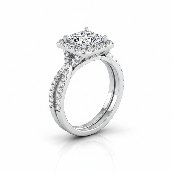The Audra Matching Wedding Band, Princess in Platinum | RockHer