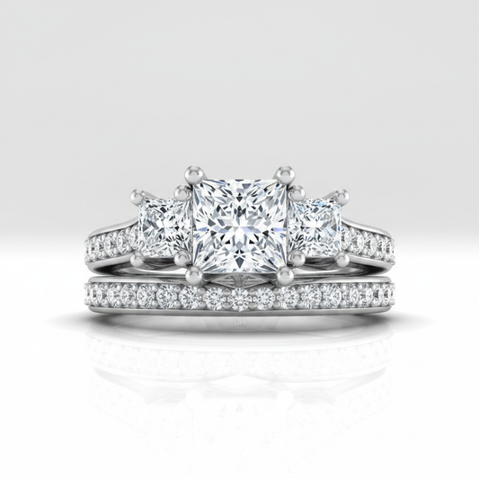 The Avery Matching Wedding Band, Princess in 18K White Gold