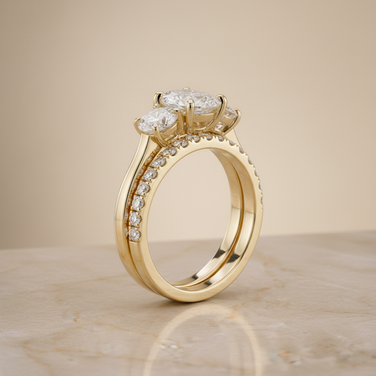 The Avery Matching Wedding Band, Round in 18K Yellow Gold
