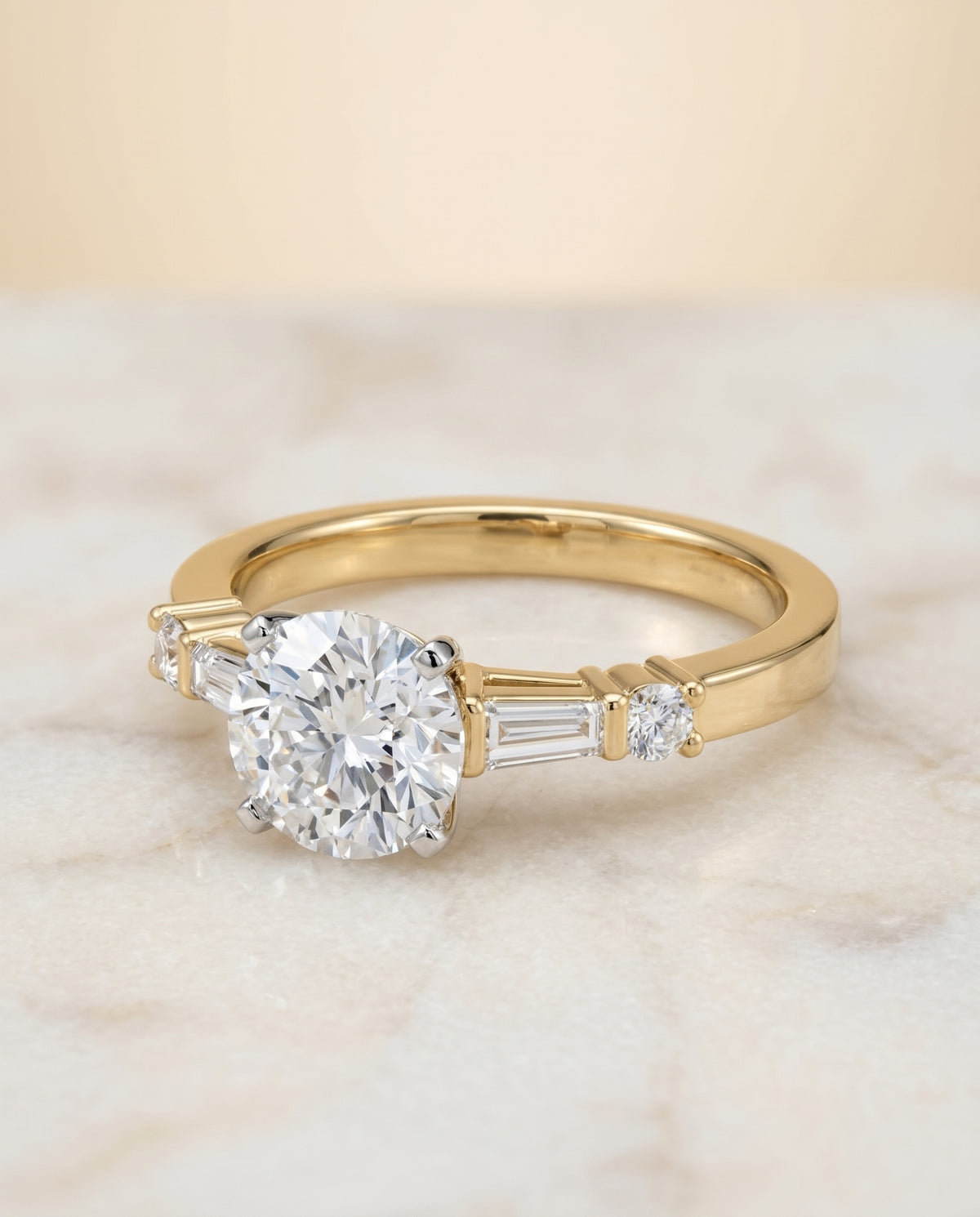 The Diana round engagement ring setting in 18K Yellow Gold | RockHer