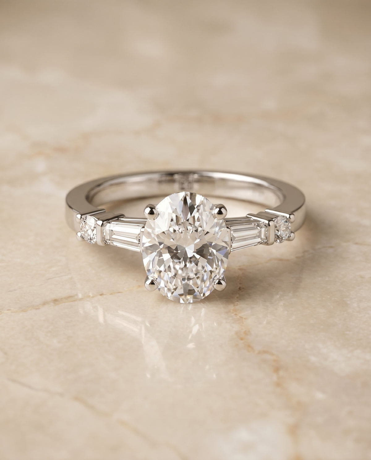 The Diana oval engagement ring setting in Platinum | RockHer