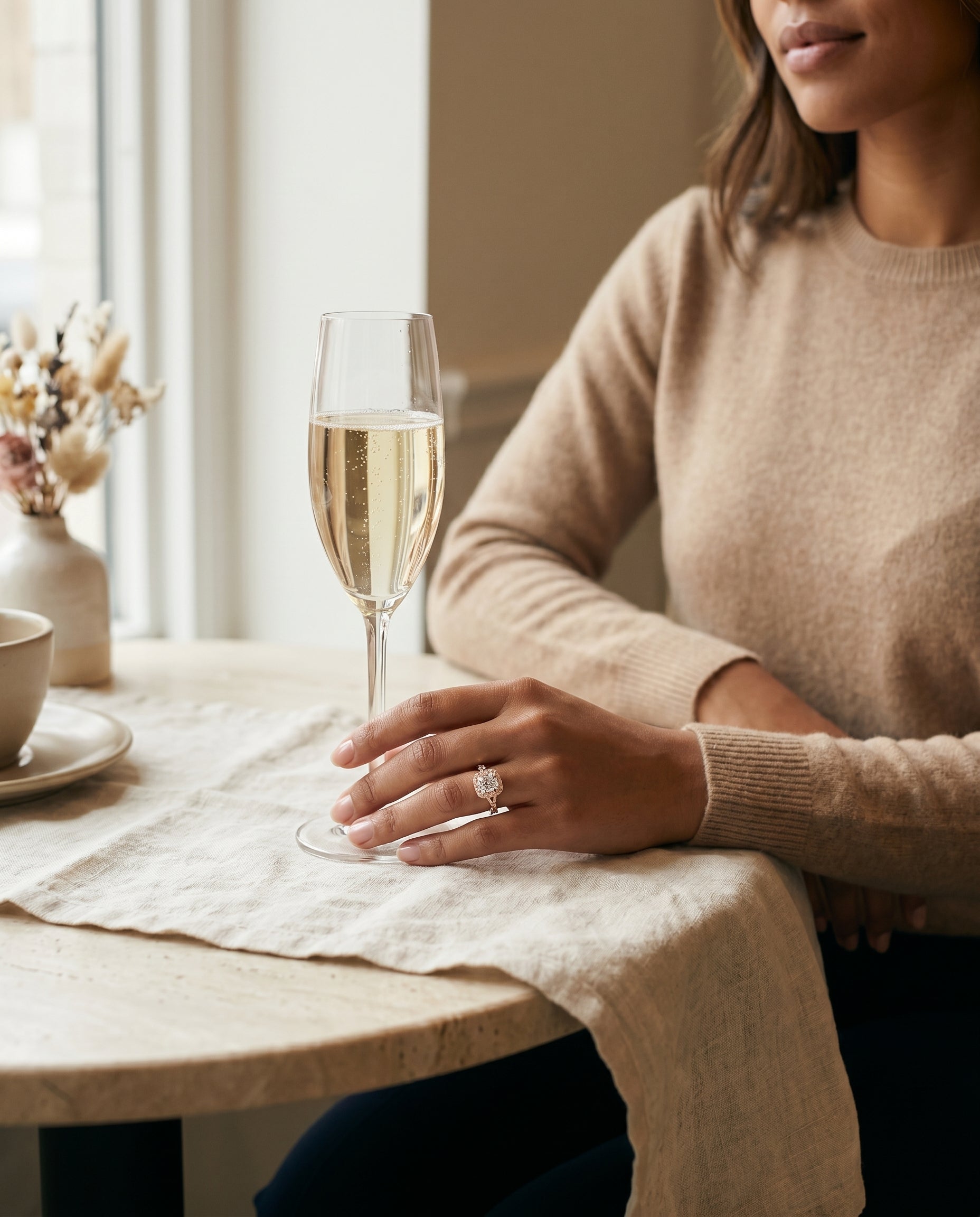 Made to order: The Shania round engagement ring setting in 14K Rose Gold | RockHer