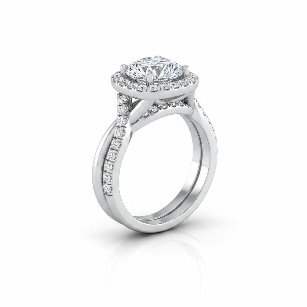 The Bell Matching Wedding Band, Round in 18K White Gold