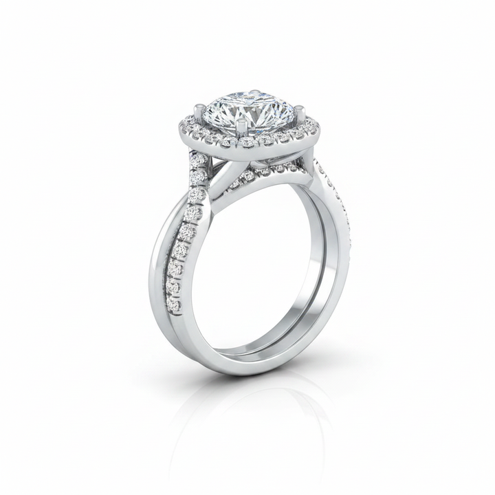 The Bell Matching Wedding Band, Round in 18K White Gold