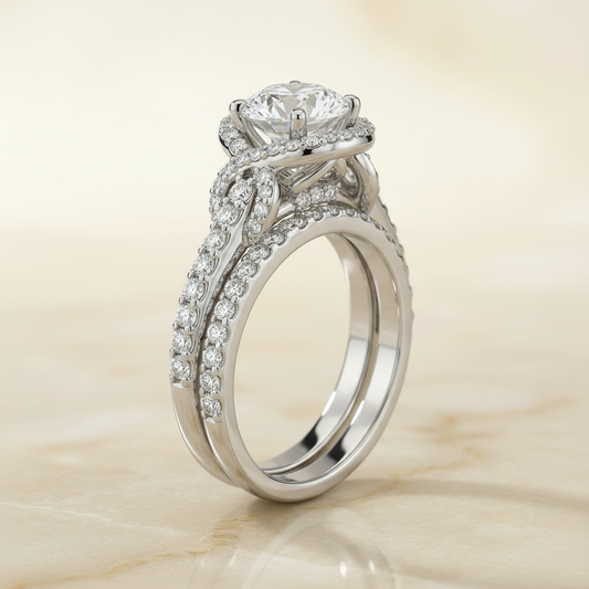 The Bess Matching Wedding Band, Round in Platinum