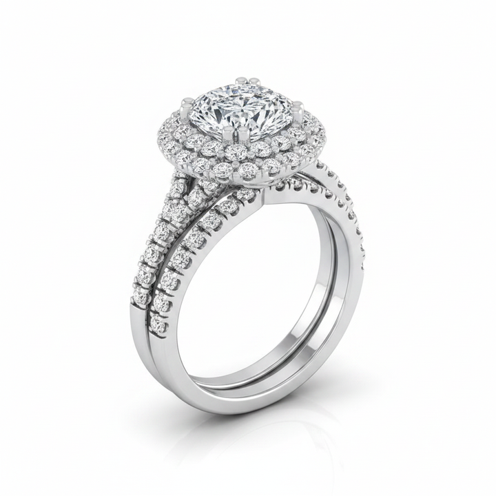 The Betty Matching Wedding Band, Cushion in 18K White Gold | RockHer