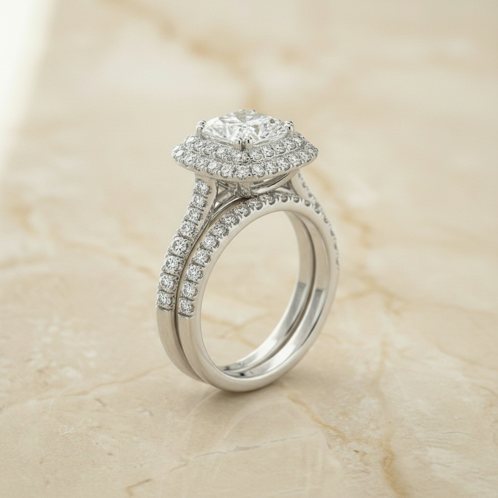 The Betty Matching Wedding Band, Radiant in 18K White Gold