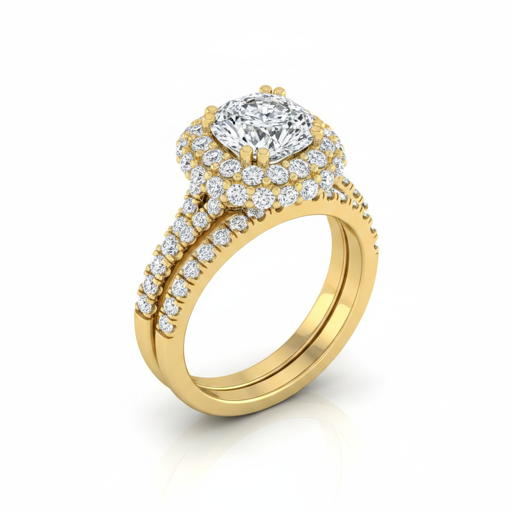 The Betty Matching Wedding Band, Cushion in 18K Yellow Gold