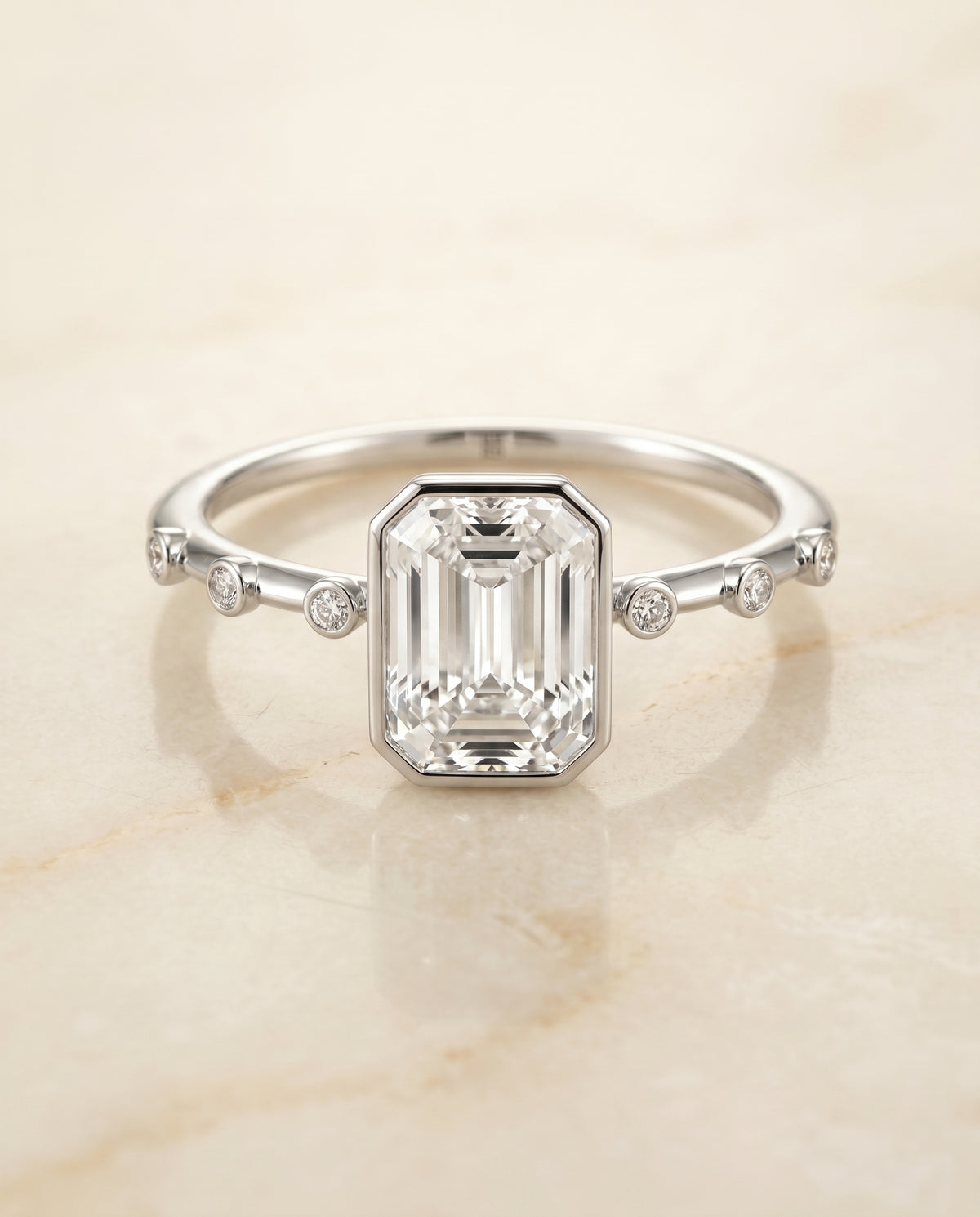 The Brandi emerald engagement ring setting in Platinum | RockHer