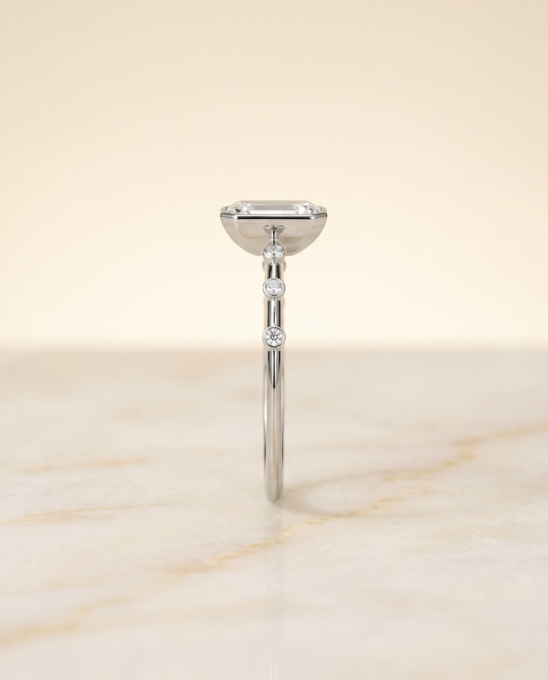 The Brandi setting for emerald diamonds, made to order in Platinum | RockHer