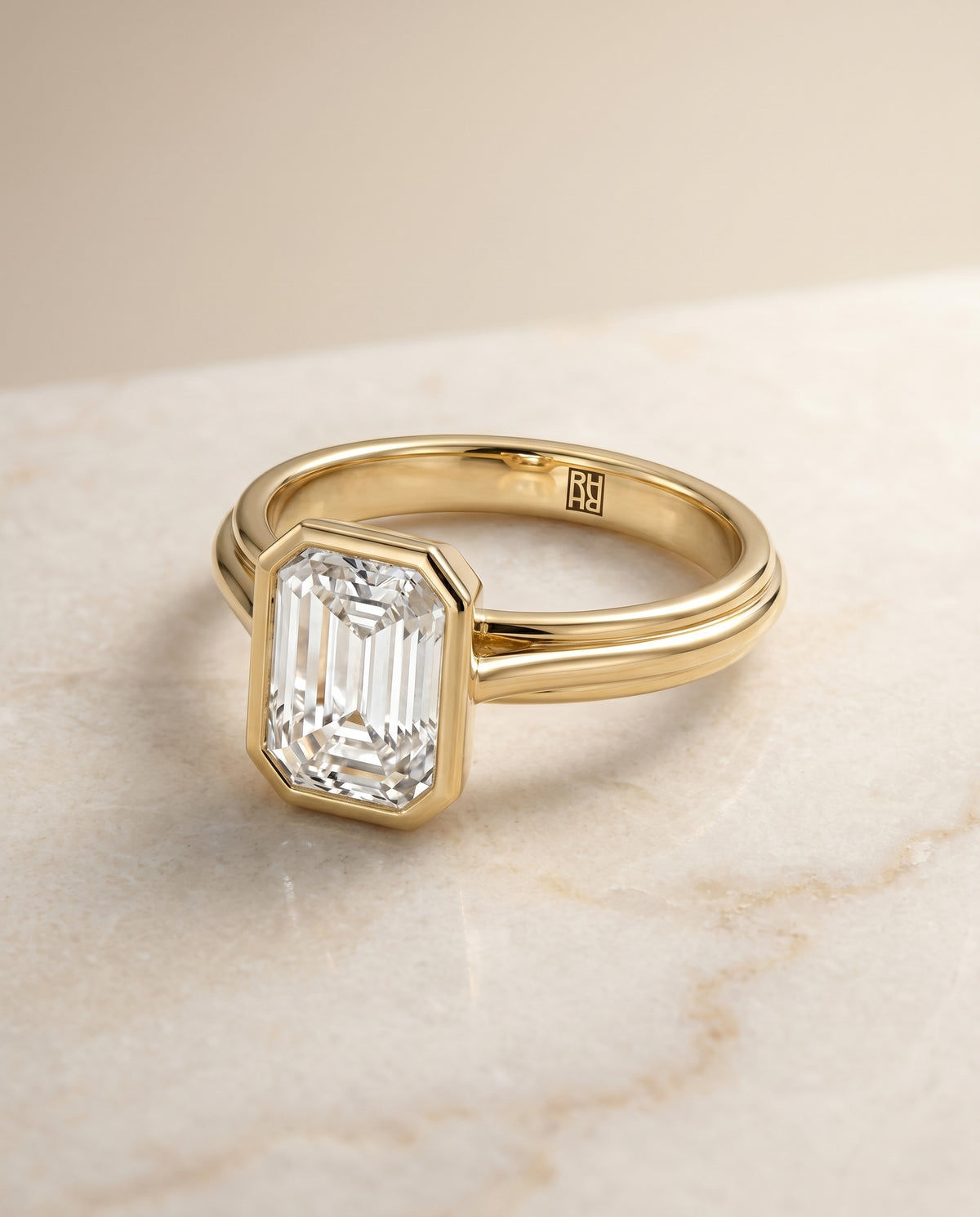 The Hayley emerald engagement ring setting in 18K Yellow Gold | RockHer