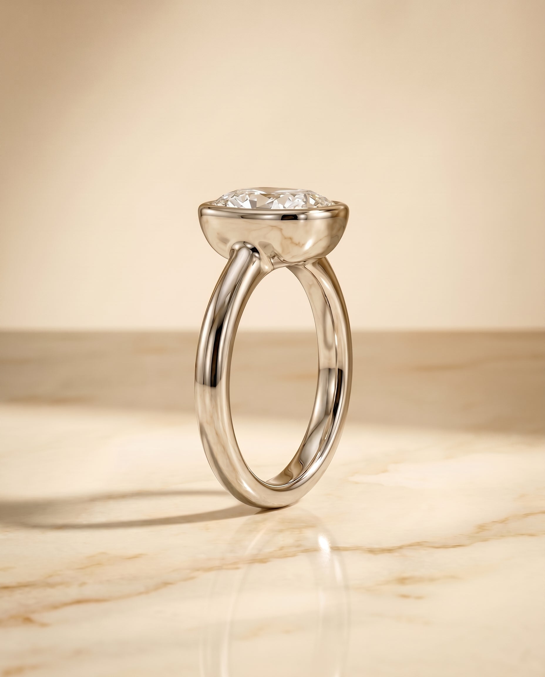 The Agnes setting for cushion diamonds, made to order in 18K White Gold | RockHer