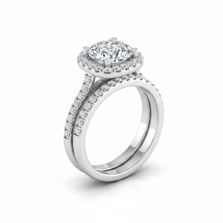 The Bianca Matching Wedding Band, Cushion in 18K White Gold | RockHer
