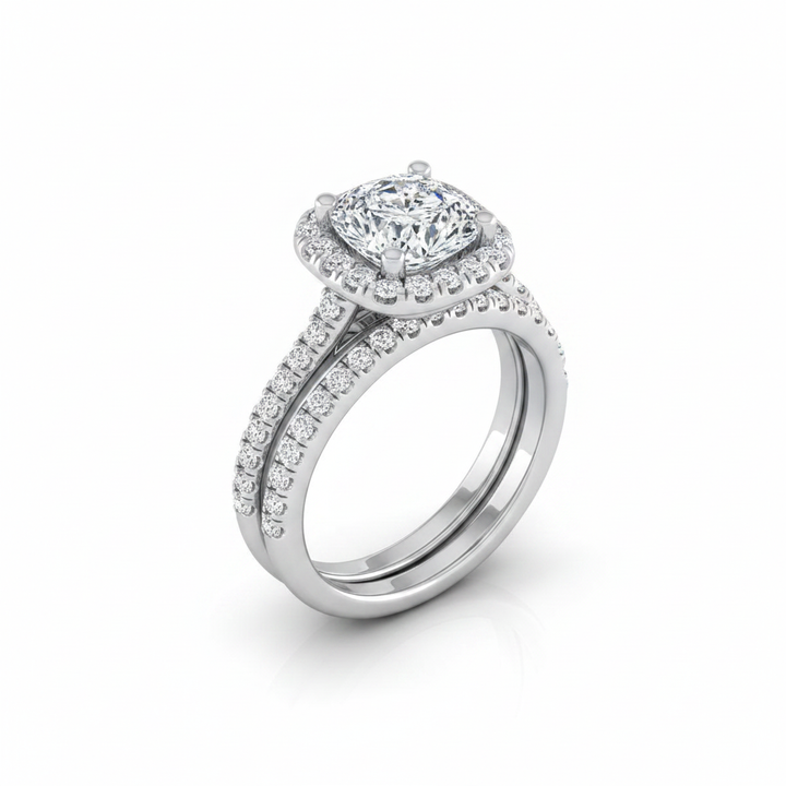 The Bianca Matching Wedding Band, Cushion in Platinum | RockHer