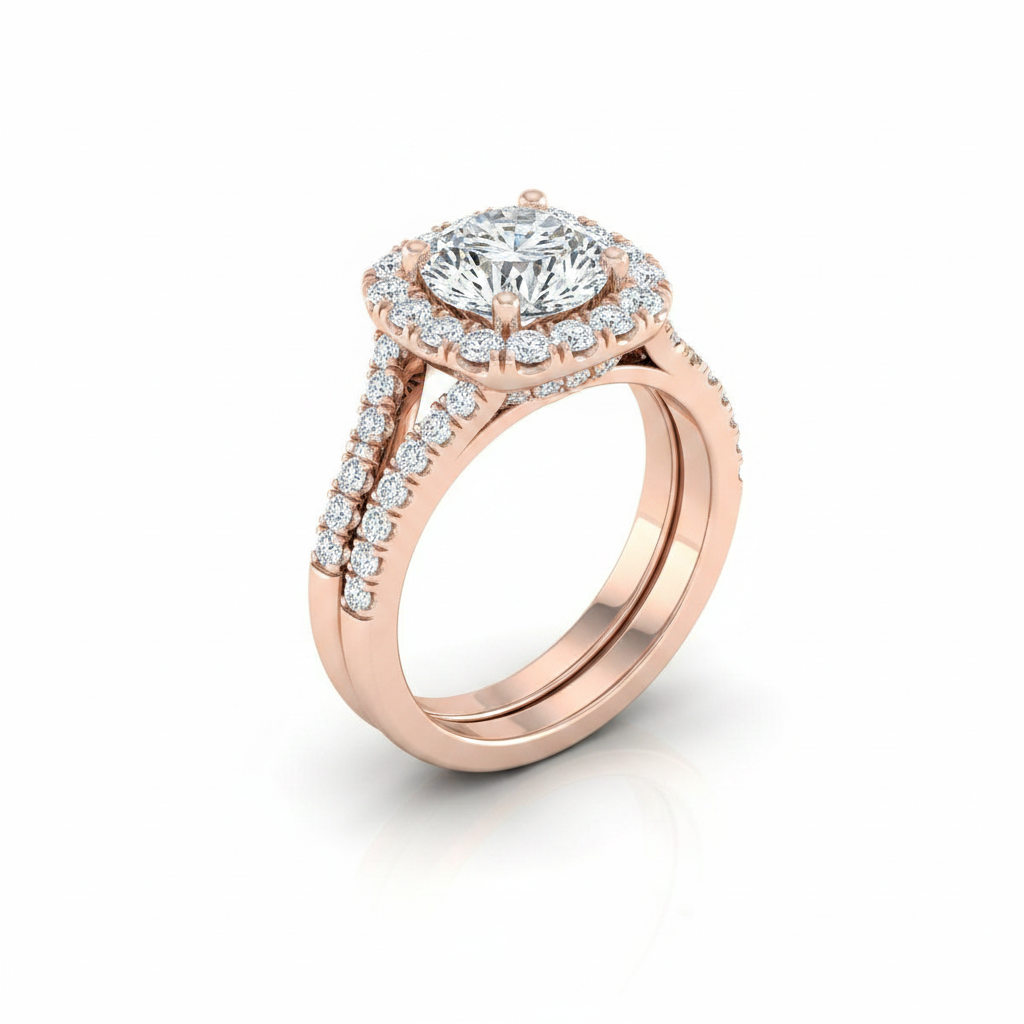The Billie Matching Wedding Band, Round in 14K Rose Gold