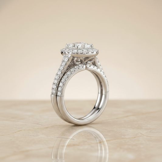 The Billie Matching Wedding Band, Cushion in 18K White Gold