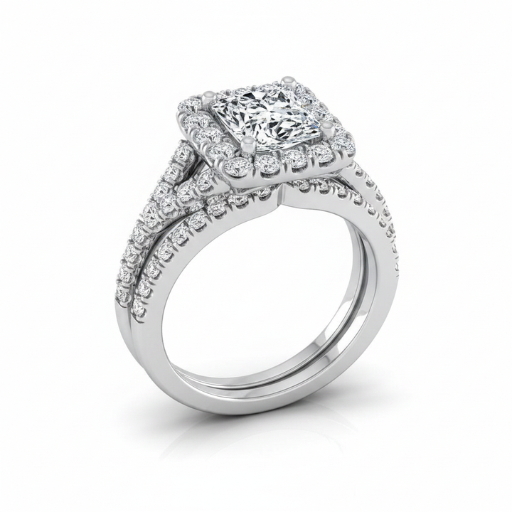 The Billie Matching Wedding Band, Princess in 18K White Gold